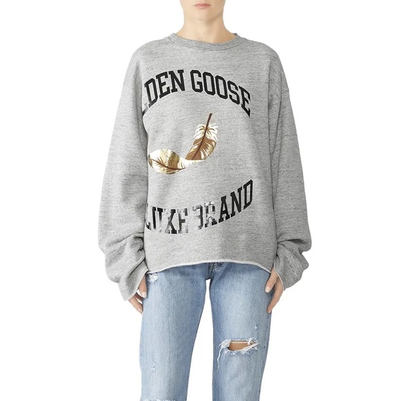 Golden Goose Deluxe Brand, Cereda Sweatshirt, Size Small Oversized Marled Gray - Picture 3 of 16